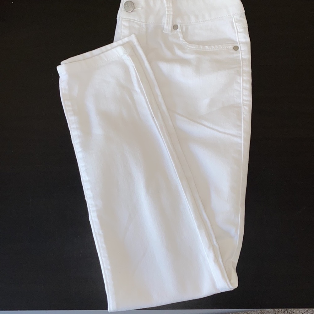 d.jeans Women’s Mid-Rise Crop Jeans White - Picture 4 of 5